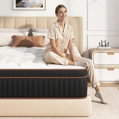 Skyark Full Size Mattress, 12 Inch Hybrid Mattress in a Box, Medium Feel