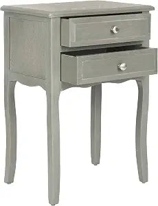 SAFAVIEH Furniture - Lori 2-Drawer End Table - Ash Grey - Solid Wood - Farmhouse Classic Design - Ideal for Living Room, Entryway, Home Office, 18.1" W x 13" D x 26.8" H - Fully Assembled (AMH6576B)