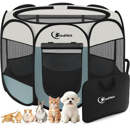 Dog Cat Playpen, Puppy Pet Playpen Indoor for Small Dog Crate Tent Cage Outdoor