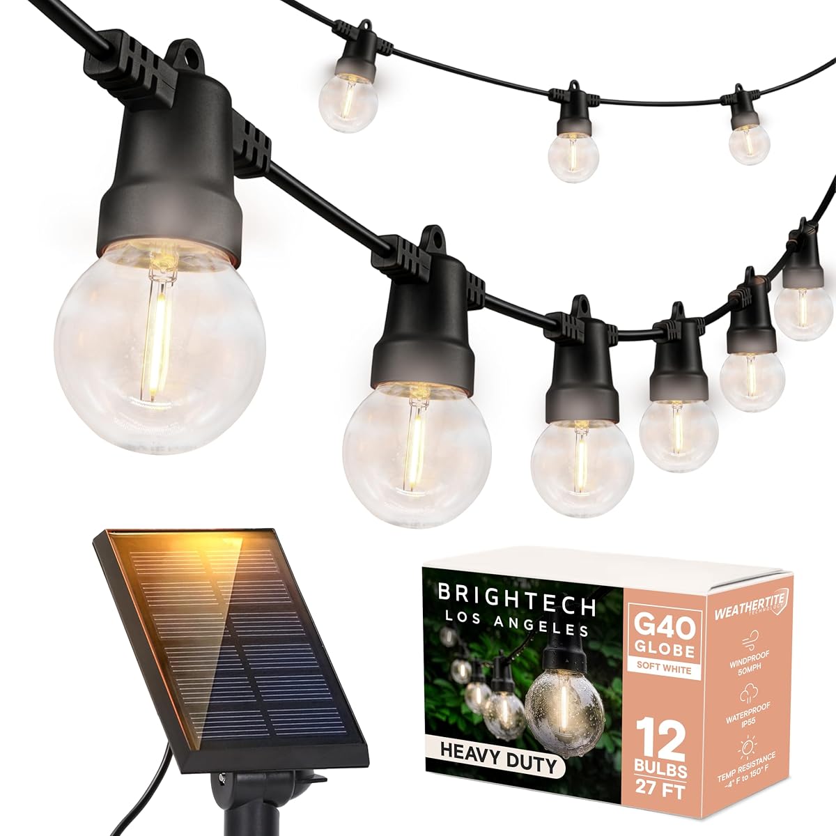 Ambience Pro Solar Powered Outdoor String Lights