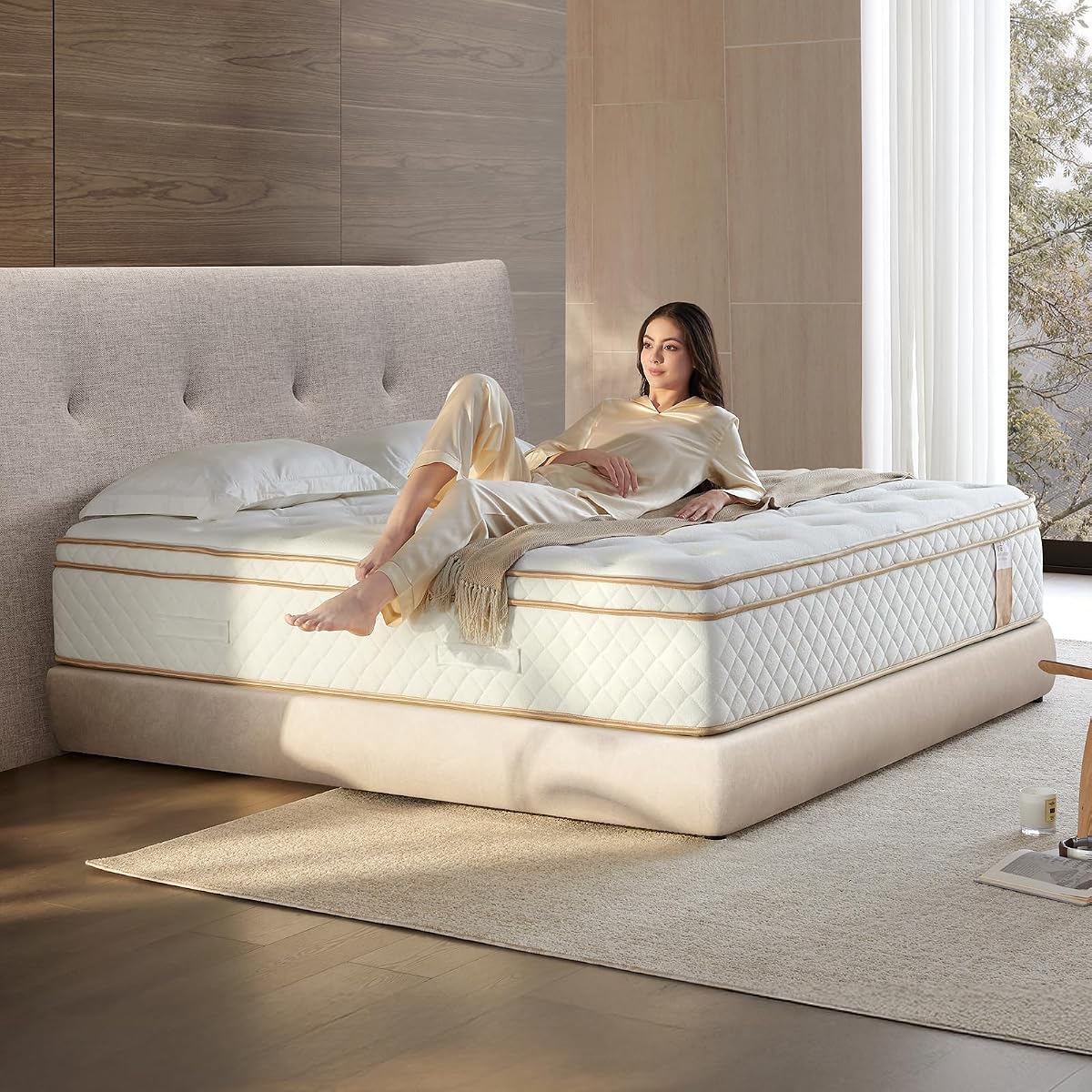 Queen Mattress 12 Inch Hybrid Bedroom Mattress