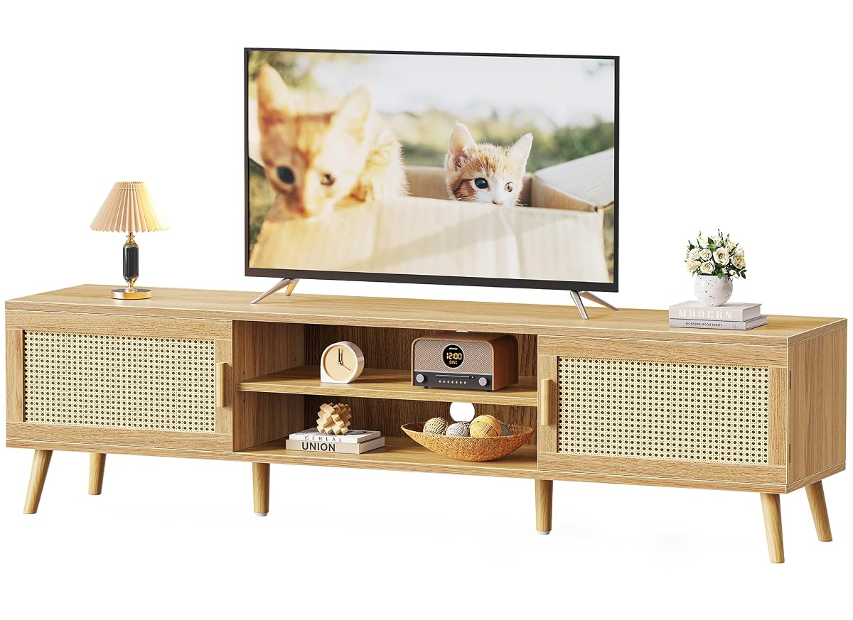 70.9 Inch Boho TV Stand for 75 Inch TV