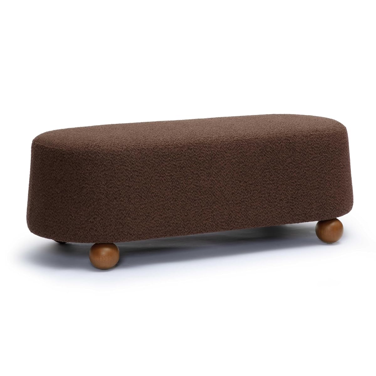 Tov Furniture Jaine Brown Boucle Large Ottoman