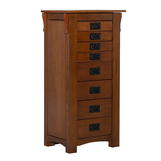 Powell Oak Kat Jewelry Armoire 19.625"L x 15.25"W x 40.625"H