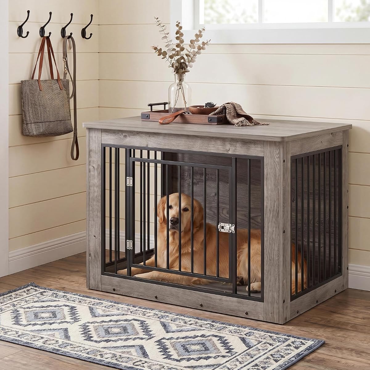 38" Furniture-Style Wooden Dog Crate End Table