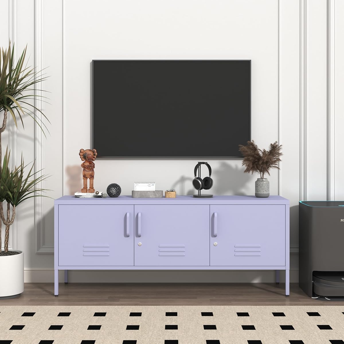 Purple Media TV Stand with Lock