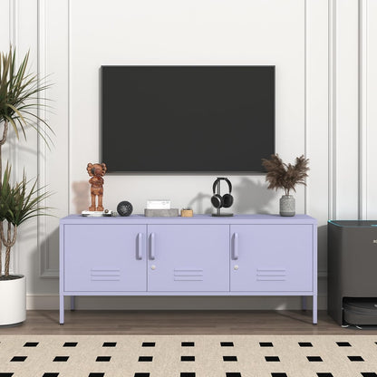 Purple Media TV Stand with Lock