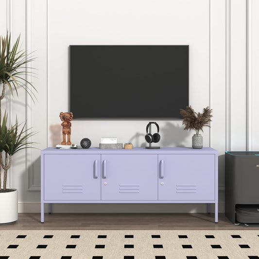 Purple Media TV Stand with Lock