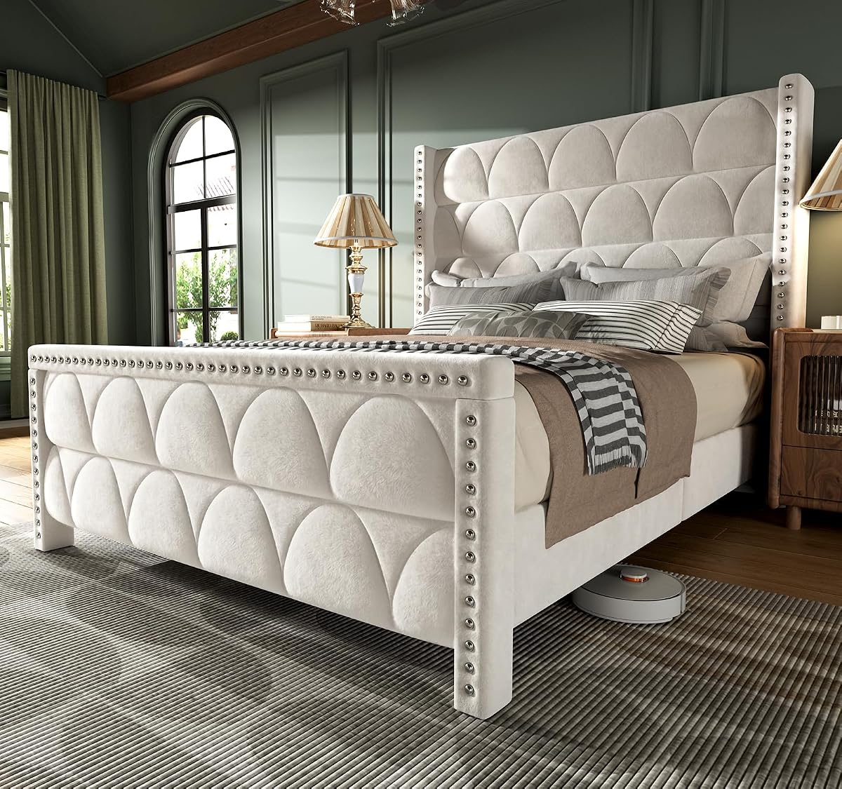 Queen Size Bed Frame with 56" Headboard