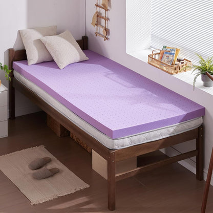 2 Inch Gel Memory Foam Mattress Topper Ventilated Soft Pressure Relieve