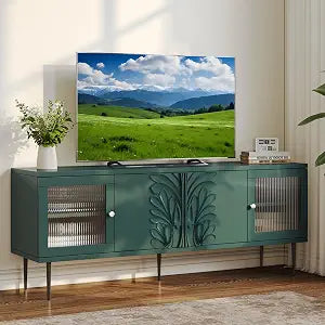 TV Consoles for Living Room with 4 Doors, 75", Green, view 2
