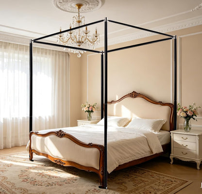 Stainless Steel Canopy Bed Frame Queen Size