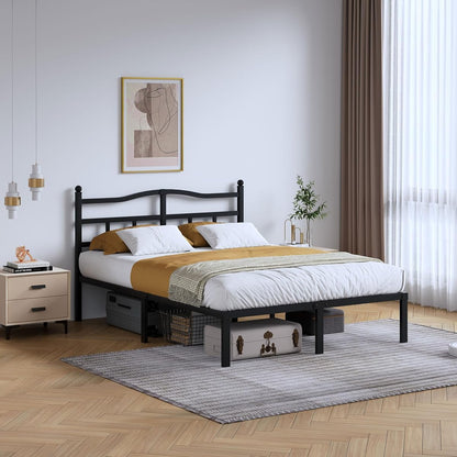 Metal Bed Frame with Headboard