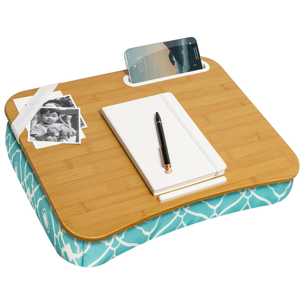 Designer Lap Desk – Aqua Trellis, Fits 15.6” Laptops