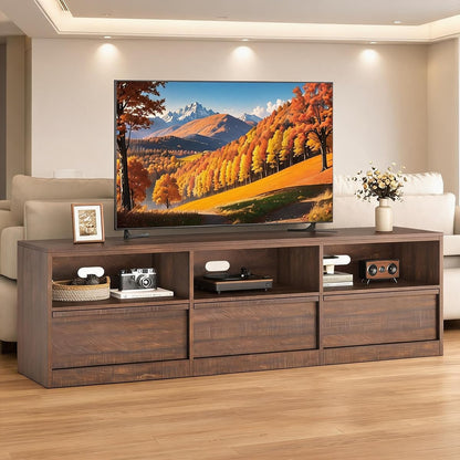 70" Mid-Century Modern TV Stand for 65-75" TVs – Heavy-Duty Entertainment