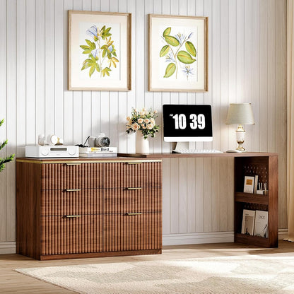 Computer Desk with 6 Drawers