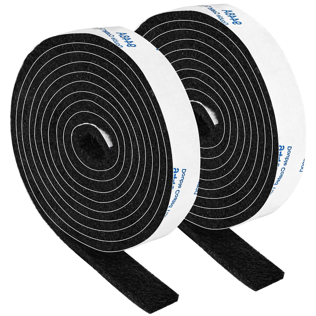 Felt Strips with Adhesive Backing, Felt Tape with Adhesive Backing, Felt Furniture Strips 2 Pack Roll 1/2x 60 Inches Black, Felt Strips for Furniture