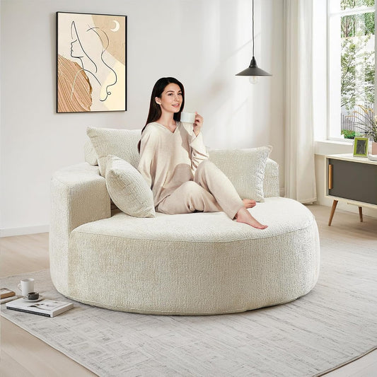 Oversized Round Chaise Longue Chair Indoor
