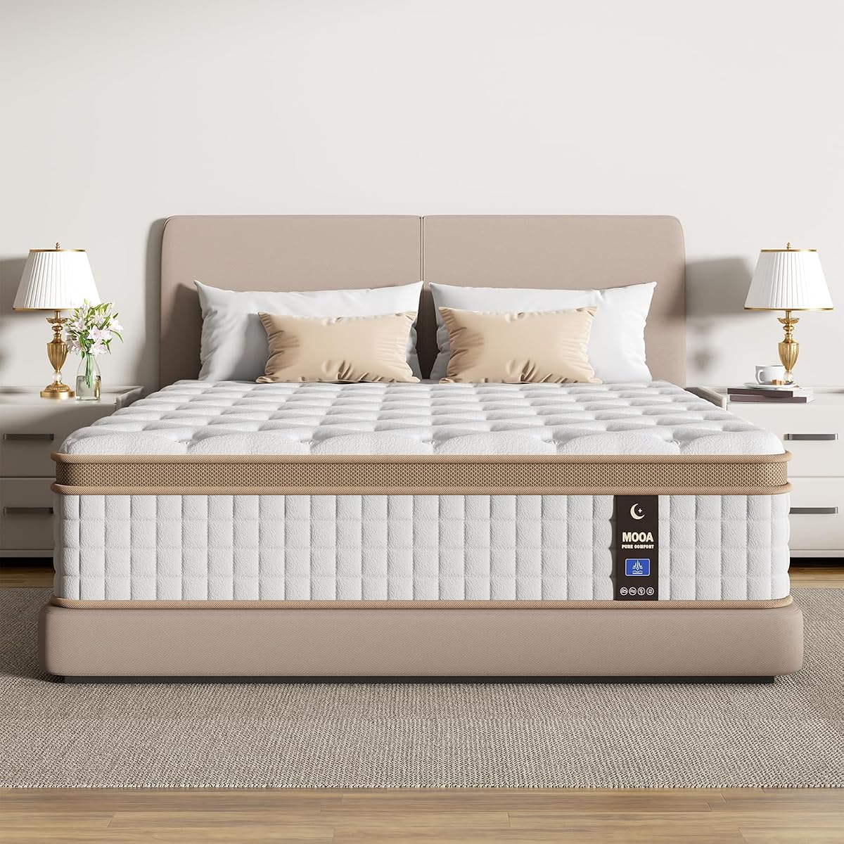 Queen Mattress 12 Inch, Cooling Hybrid Mattress Queen Size in a Box