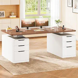 55" Electric Standing Desk with 6 Drawers, Adjustable Stand up Desk with Storage, view 2
