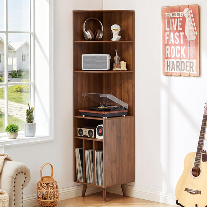 Corner Record Player Stand, 67'' Tall Turntable Stand Table