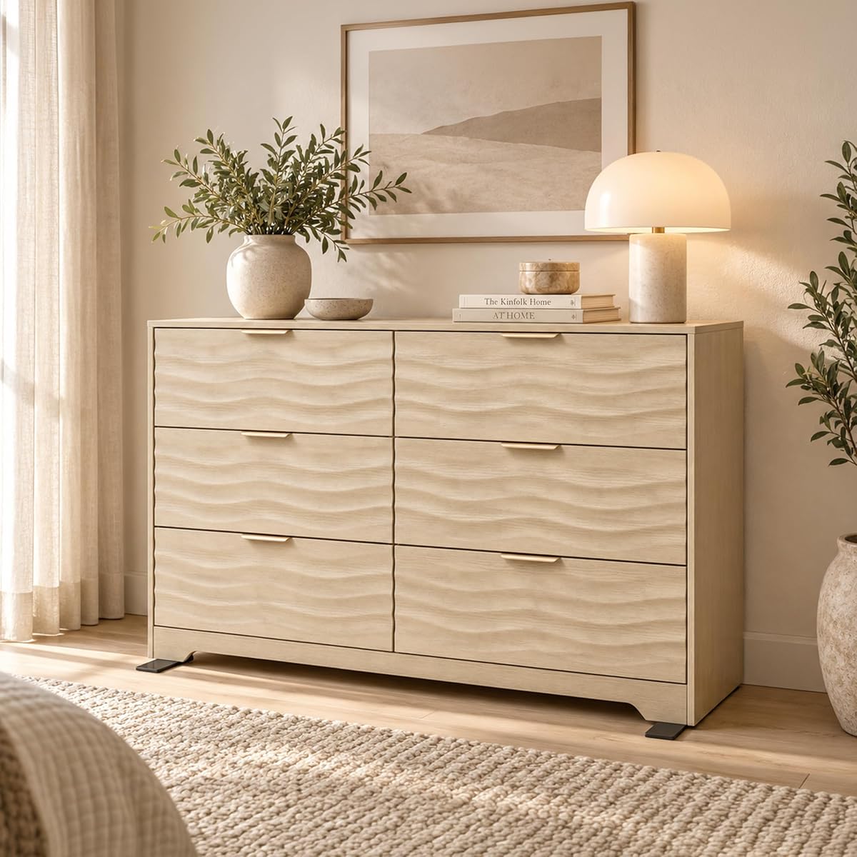 48" Wide 6 Drawers Dresser for Bedroom