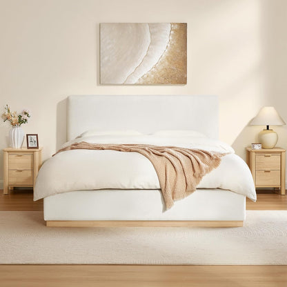 Upholstered Boucle Bed Frame Noise-Free Assembly