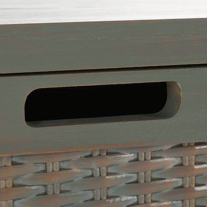 SAFAVIEH Home Collection – Joshua Ash Grey 3-Drawer Console Table with Shelf, view 6