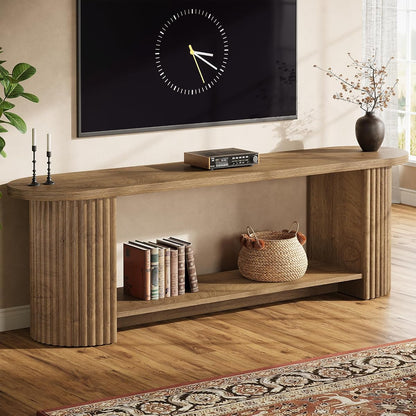 63" Fluted TV Stand for 50/55/65/75-Inch TV, Farmhouse TV Table