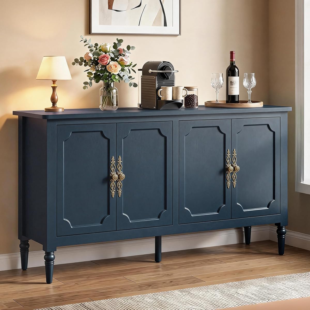Buffet Cabinet with Storage, Vintage Sideboard with Adjustable Shelves