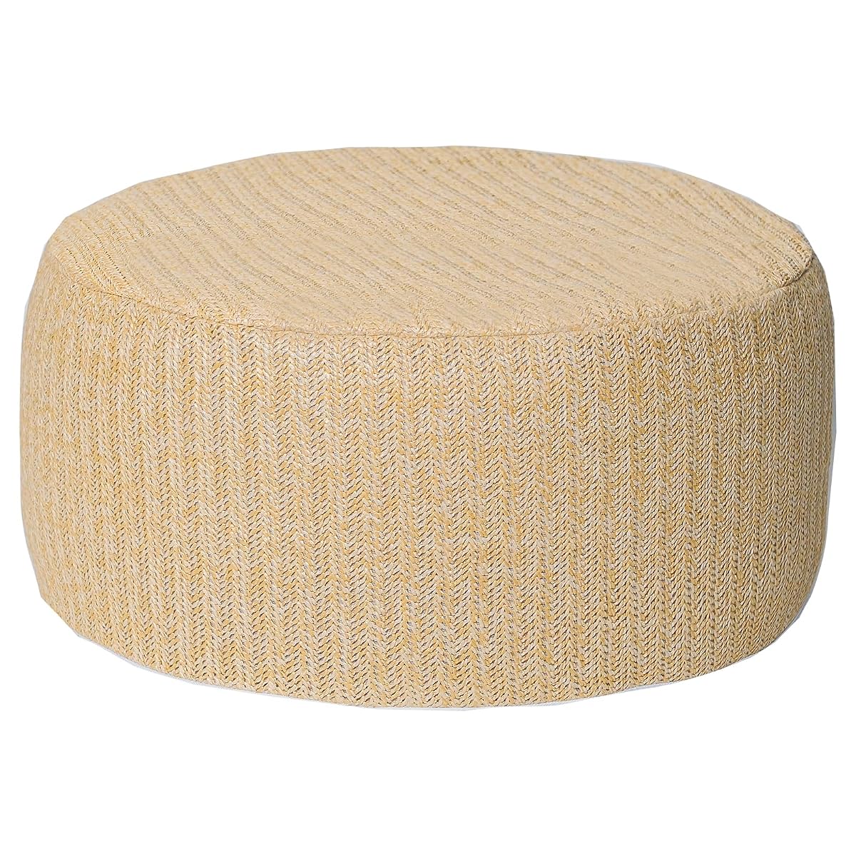 Outdoor Inflatable Ottoman with Air Pump, Fade-Resistant Patio Footrest Stool D21”x H9”, Round Pouf Ottoman with Portable Handle Suitable for Garden, Camping, Bedroom, Living Room