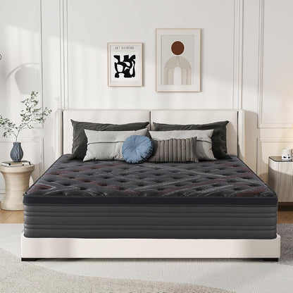 Queen Size Mattress 10 inch, Memory Foam Hybrid Mattress in A Box