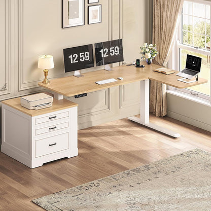 Farmhouse L Shaped Electric Standing Desk