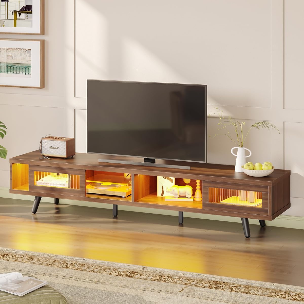 Mid Century Modern TV Stand for 75 inch TV