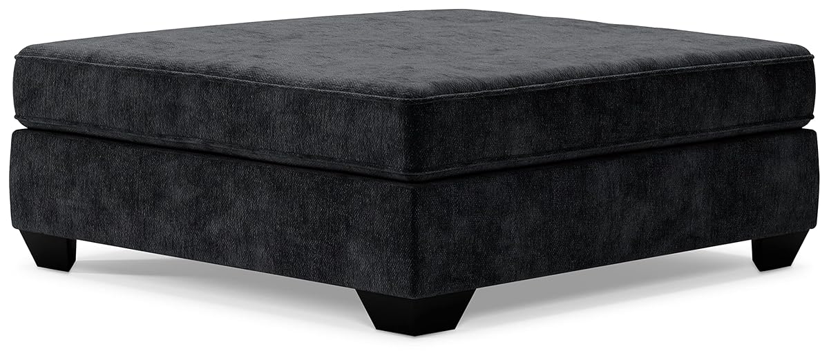 Signature Design by Ashley Lavernett Contemporary Square Oversized Accent Ottoman, Dark Gray