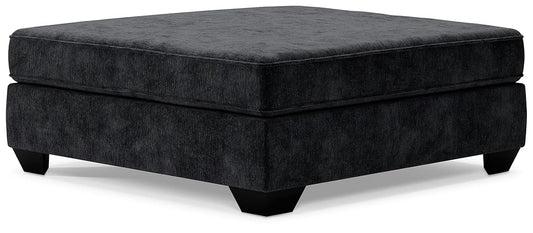 Signature Design by Ashley Lavernett Contemporary Square Oversized Accent Ottoman, Dark Gray