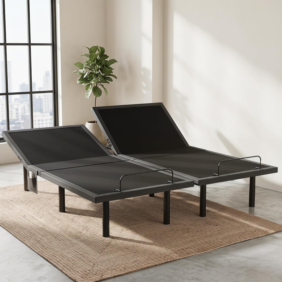 Split King Adjustable Bed Frame Electric Base, Head & Foot Incline