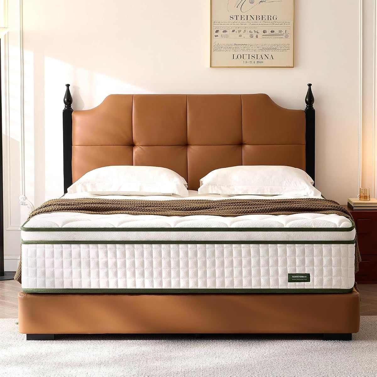 Queen Mattress, 12-Inch Hybrid Memory Foam Mattress, Medium Firm