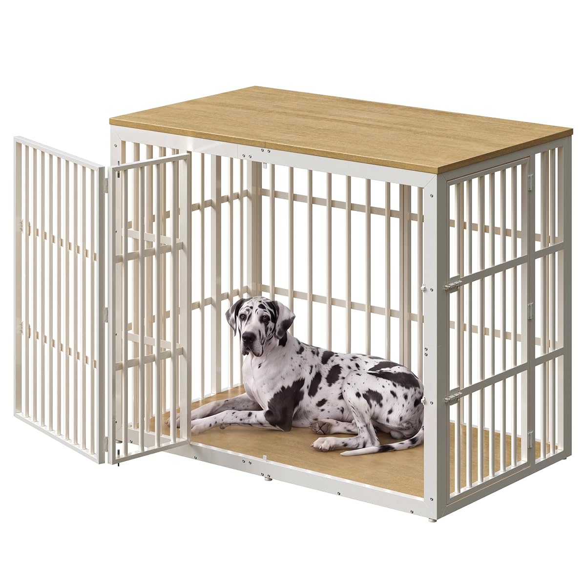 54" Taller Dog Crate Furniture for Great Dane, Natural Beech