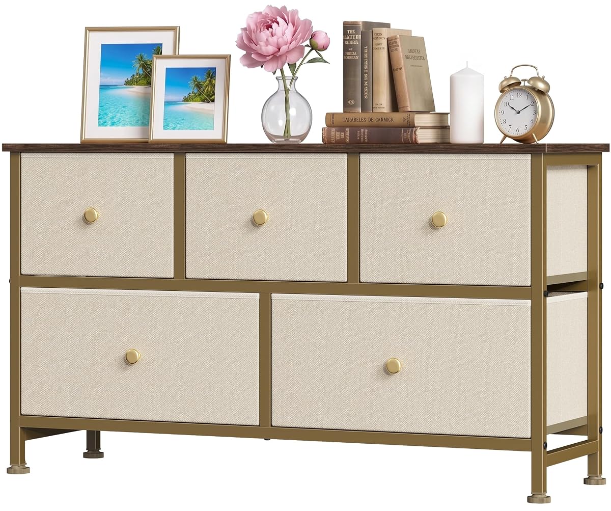 5 Drawer Dresser for Bedroom, Fabric Storage Drawer Unit