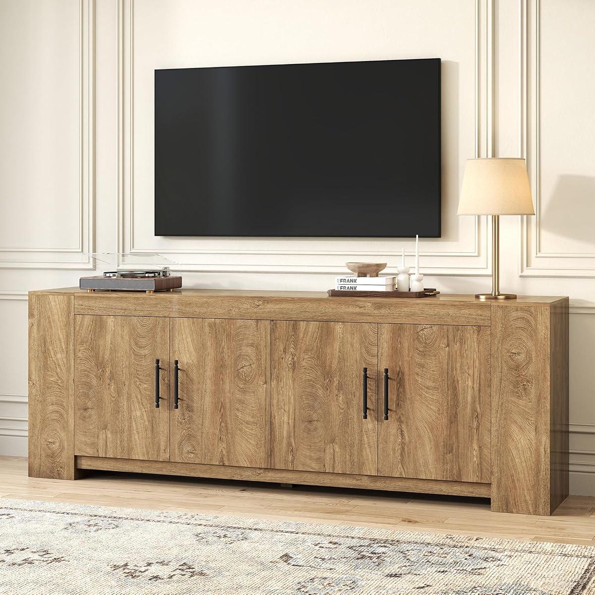Tall TV Stand with Storage, Long Entertainment Center for 85 Inch TVs