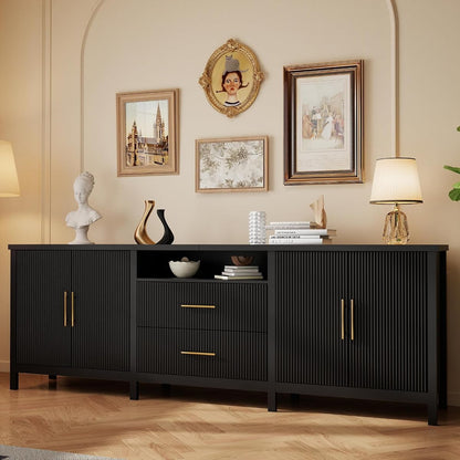 Black TV Stands for Living Room: 95" Entertainment Center for 100" TVs