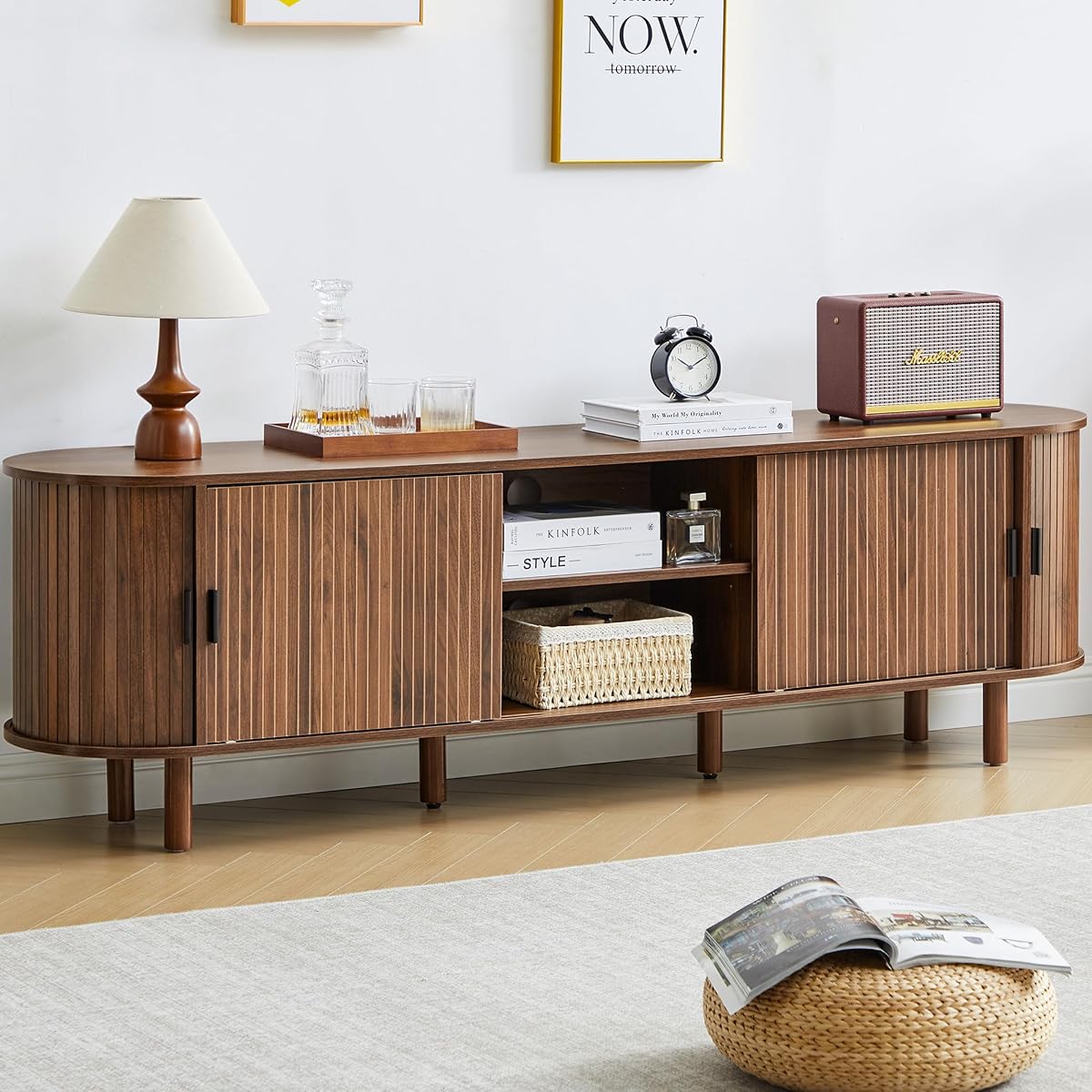 70.87”Tambour TV Stand for 50-80 Inch
