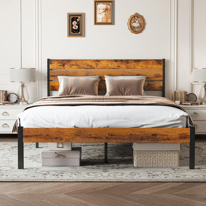 Full Size Bed Frame with Headboard and Footboard