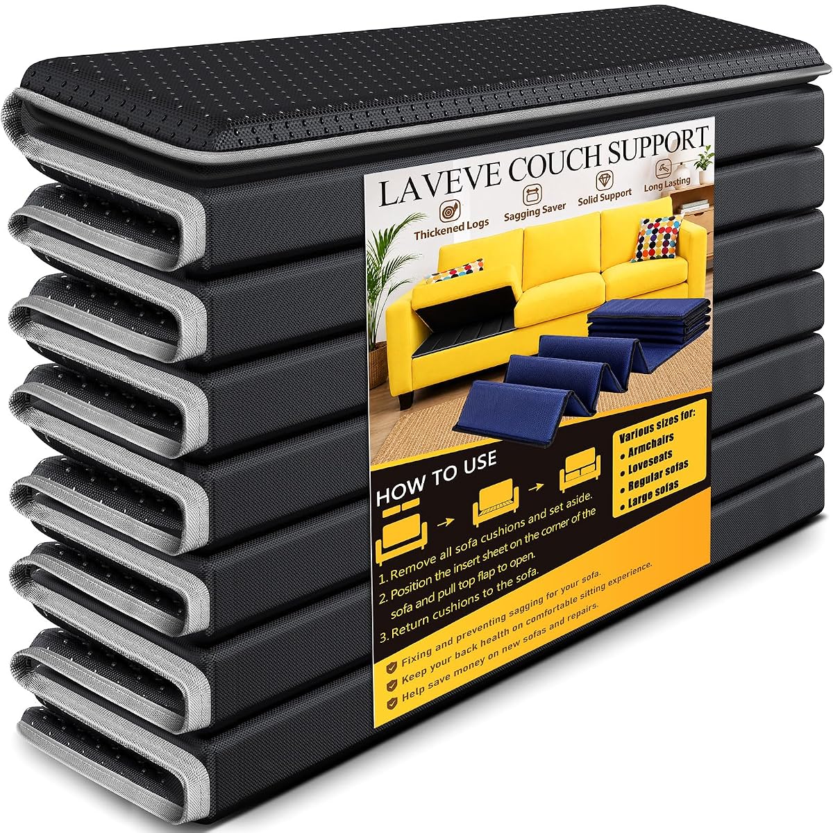 LAVEVE Heavy Duty Couch Cushion Support Board for Sagging Sofa, 21.5''x70'' Extra Thick Solid Wood Under Couch Insert with Anti-Slip Dots, Repair Sagging Spring Sofa and Replace Worn Cushions