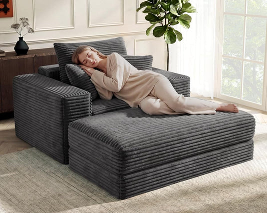 Boneless Sofa Bed in Corduroy for Living Room