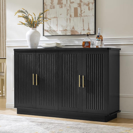 Modern Sideboard Buffet Cabinet with Storage, Black