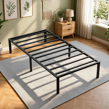 Twin Bed Frame 14 Inch Metal Platform with Under Bed Storage Space
