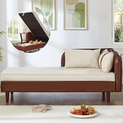 PU Leather Chaise Lounge Chair Indoor