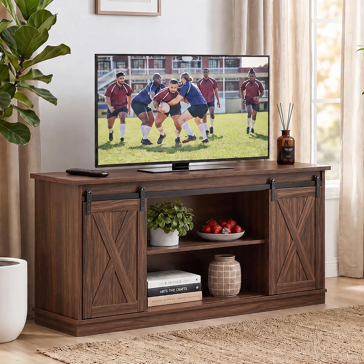 Farmhouse TV Stand for Up to 65 Inch TVs